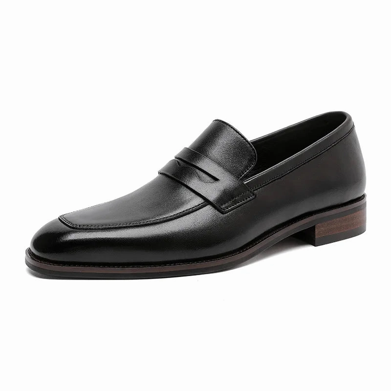Luxury Genuine Leather Slip-On Loafers for Men - Italian Black & Brown Formal Oxford Casual Dress Shoes Snaffle Loafers