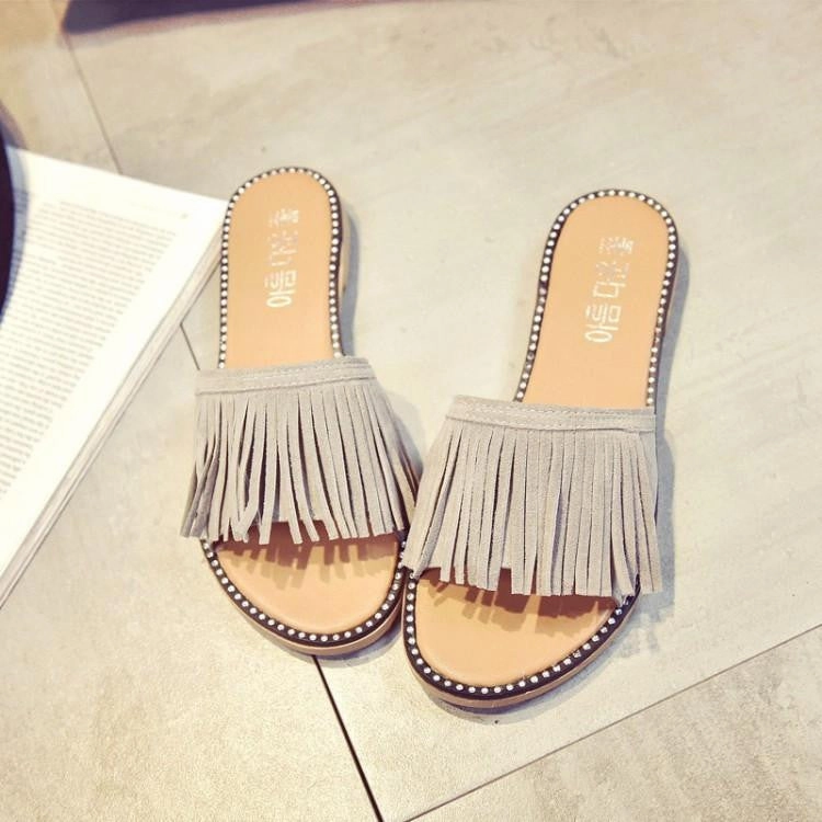 Tassel Sandals Women Slippers Fringe Sandal Flats Slides Women Shoes Moose Hide Slippers