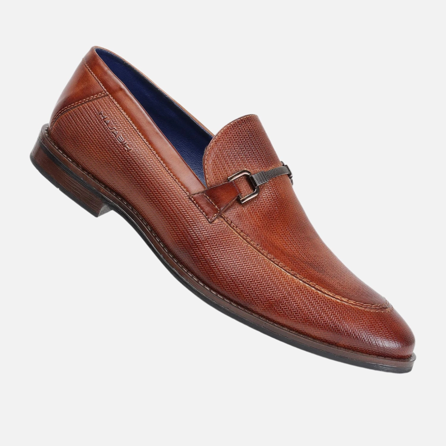 Bass Tassel Loafers Masabih Genuine Printed Leather Tan Loafer Slipon Shoes for Men