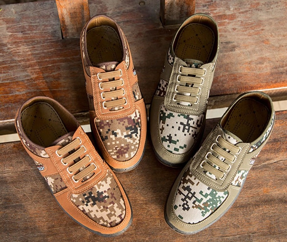 Casual Shoes Genuine Leather Men Casual Comfortable Lightweight Breathable Canvas