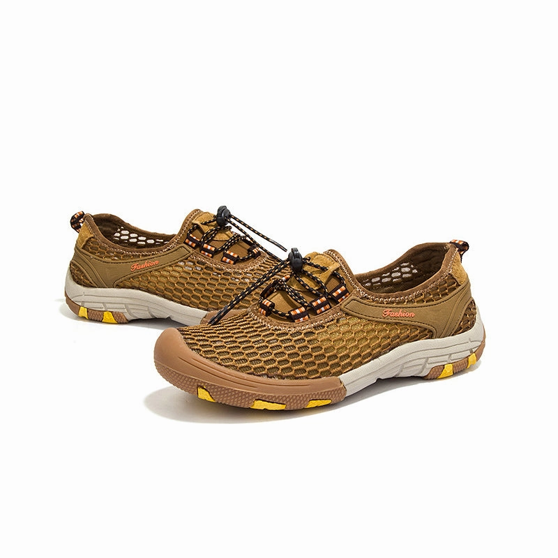 Lace Up Sandals Heels Men Fashion Outdoor Mesh Breathable Soft Sports Sandals