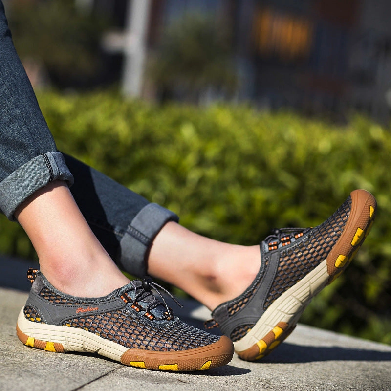 Rainbow Sandals Coupon Men Fashion Outdoor Mesh Breathable Soft Sports Sandals