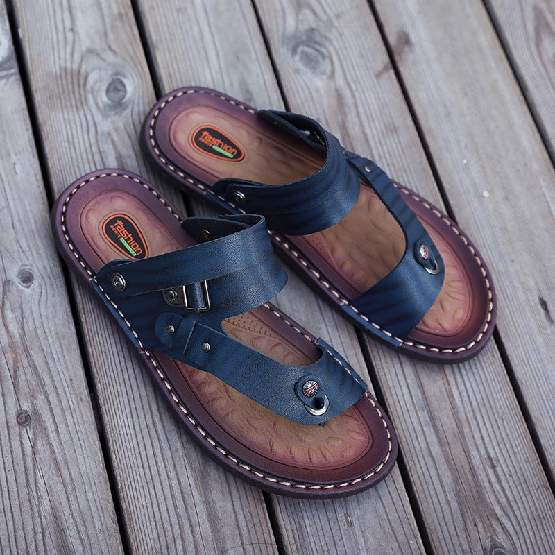 Men New Fashion Beach Non-slip Flip Flops Wide Width Dress Sandals
