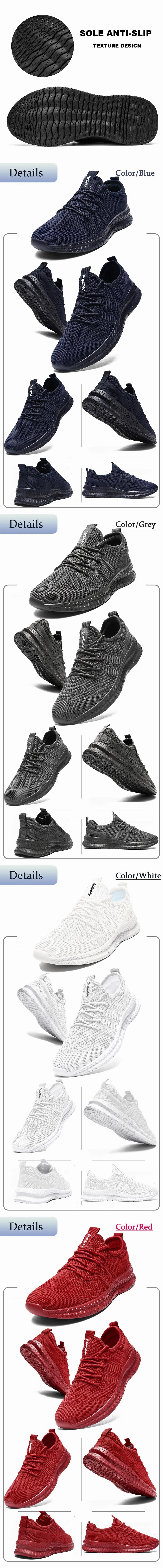 Men Running Shoes Lace up Men Sport Shoes Lightweight Comfortable Breathable Walking Sneakers Street Running Shoes