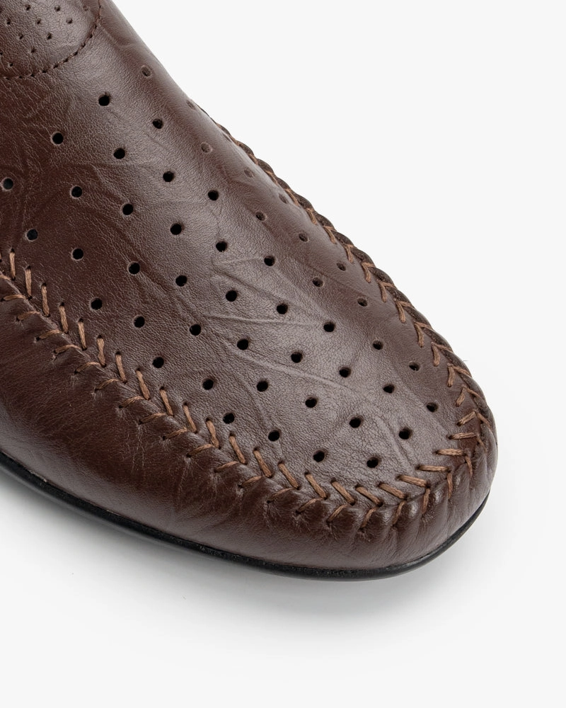 Men's Breathable Punching Premium Genuine Leather Loafers Jamie Haller Loafers