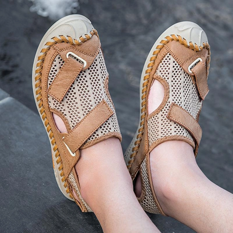 Men's Casual Breathable Flat Sandals Aqua Swoosh Sandals