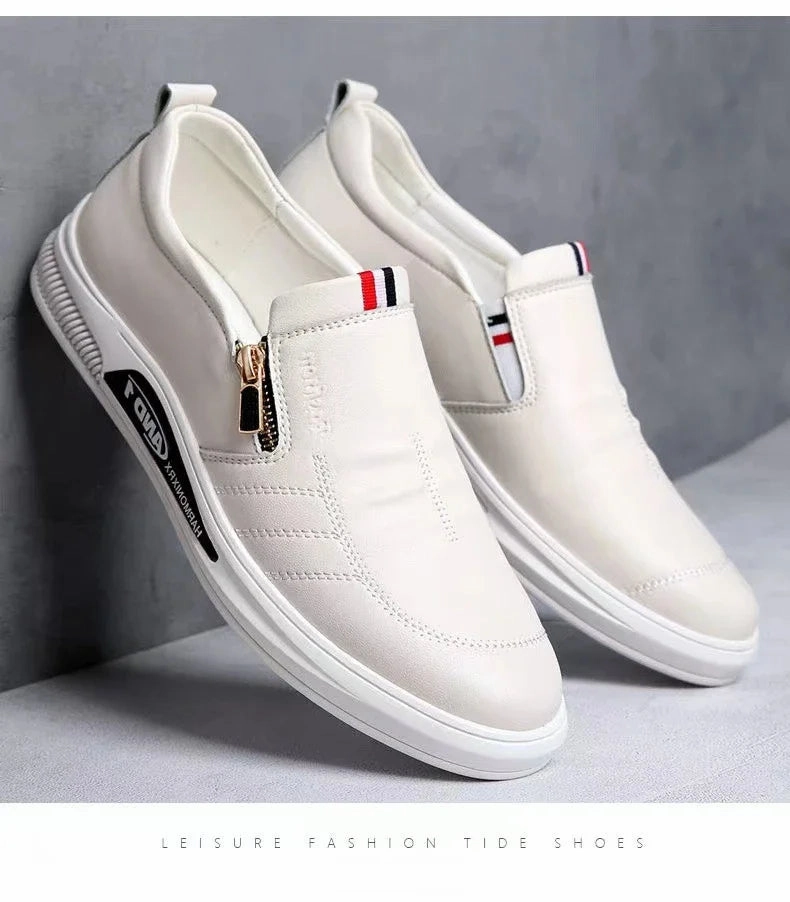 Best Shoes For Casual Wear Men's Casual Leather Shoes Zip Loafers Luxury Brand Sneakers for Men Comfortable Business Casual Moccasins Outdoor Driving Shoes