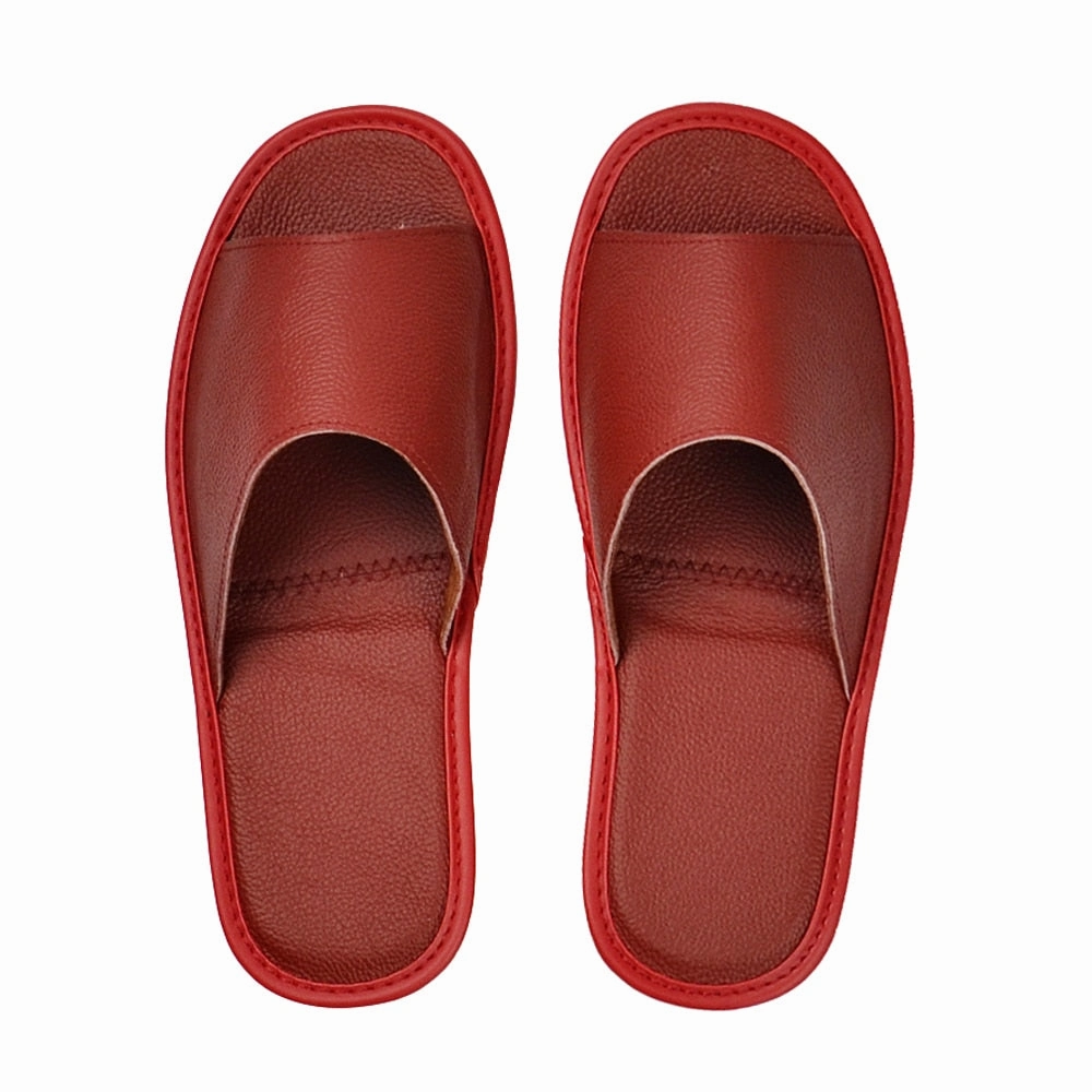 Men's Indoor Genuine Leather Slipper Sandals Lv Slides