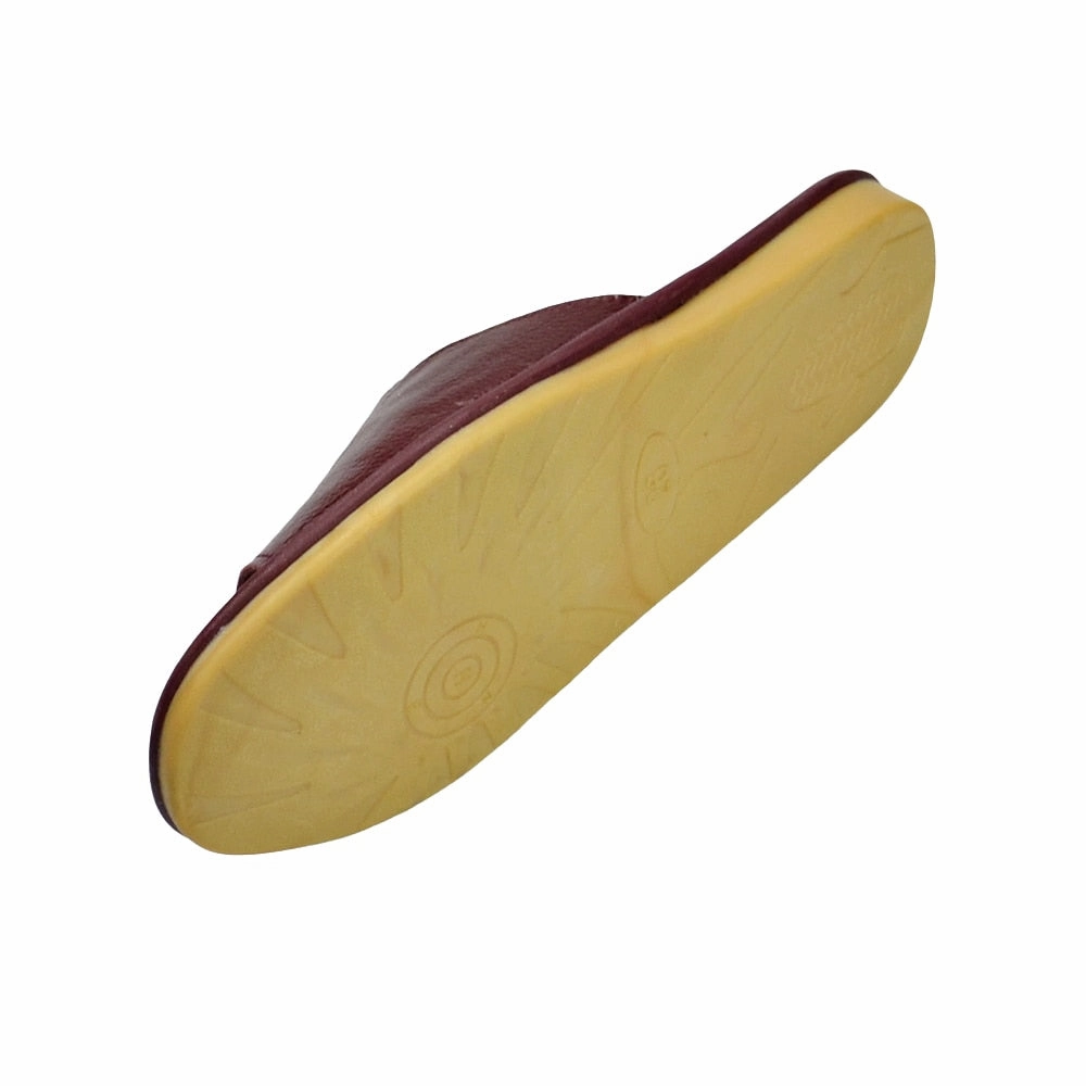 Men's Indoor Genuine Leather Slipper Sandals Basset Hound Slippers