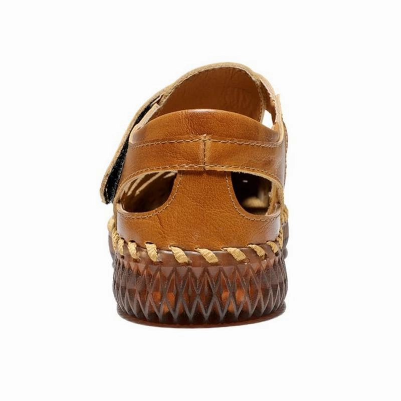 Uncle Sandals Men's Outdoor Daily Summer Hand-sewn Soft Leather Casual Sandals