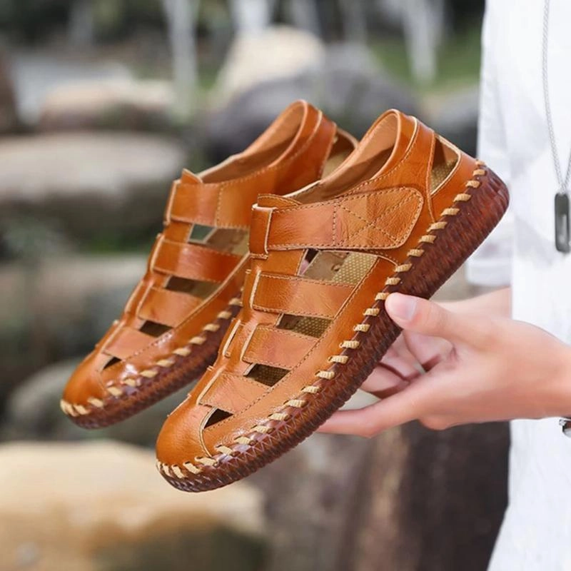 Men's Outdoor Daily Summer Hand-sewn Soft Leather Casual Sandals Sandals Fisherman