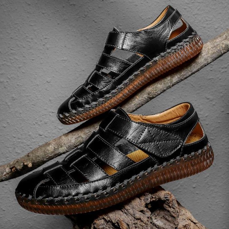 Men's Outdoor Daily Summer Hand-sewn Soft Leather Casual Sandals Sandals For Beach Water And Dinner