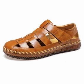 Men's Outdoor Daily Summer Hand-sewn Soft Leather Casual Sandals Sandals Of The 90s