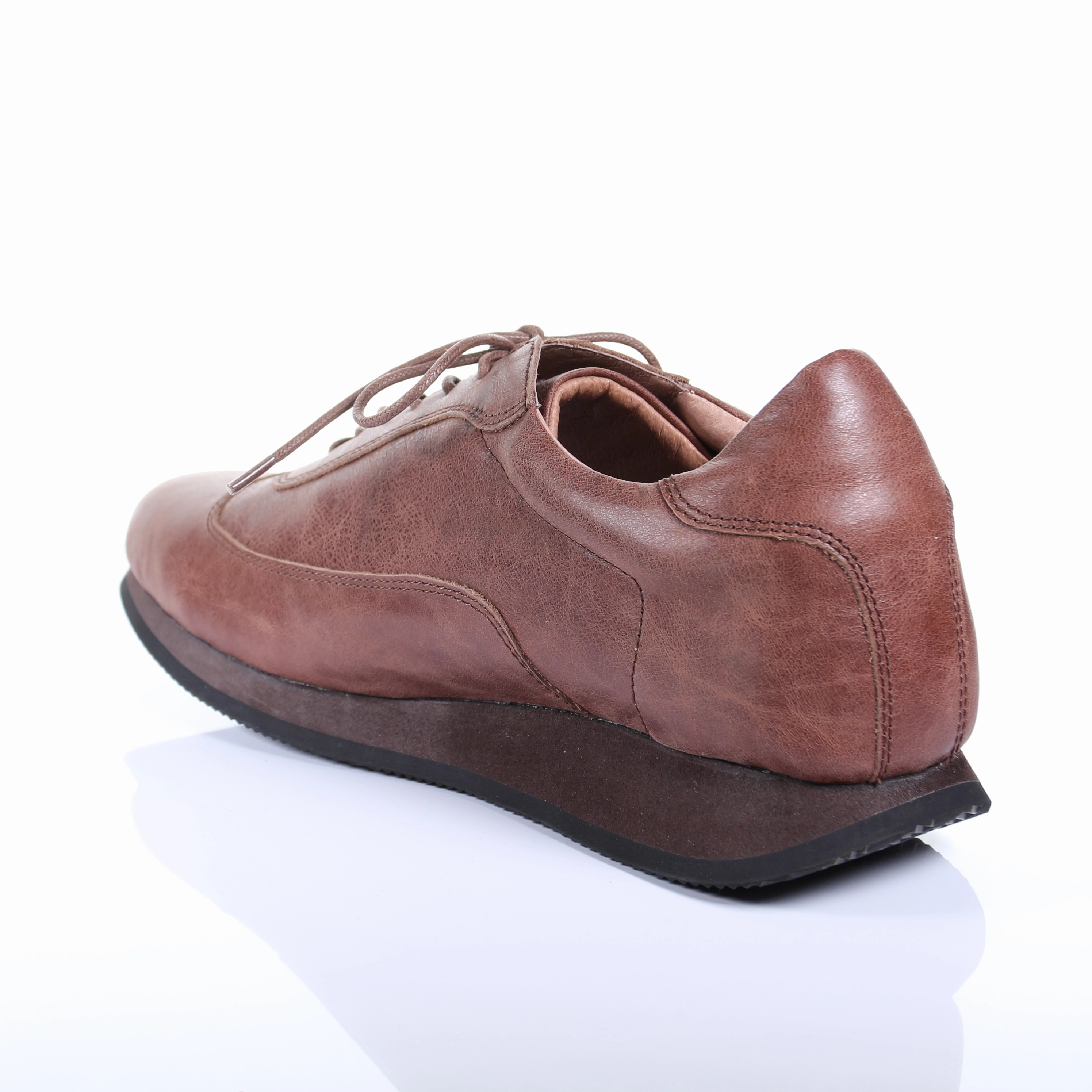 Men's Style Lace Up Leather Casual Shoes (Dark Brown) Ward Casual Shoes