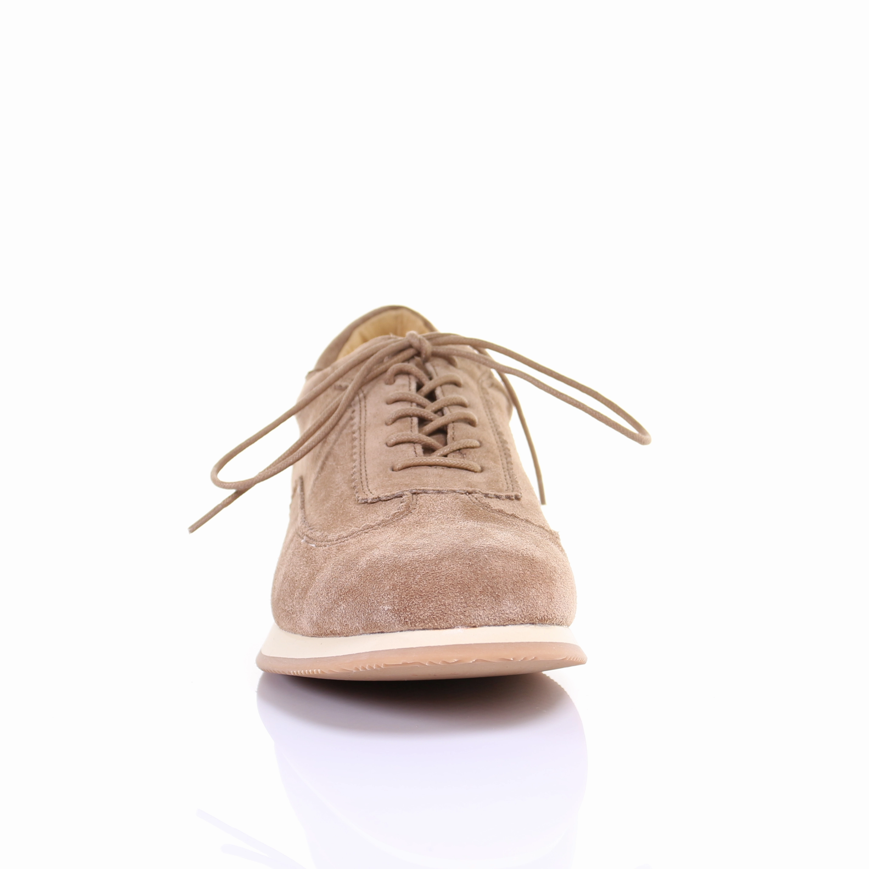 Leather Casual Shoe Men's Style Lace Up Suede Leather Casual Shoes (Beige)