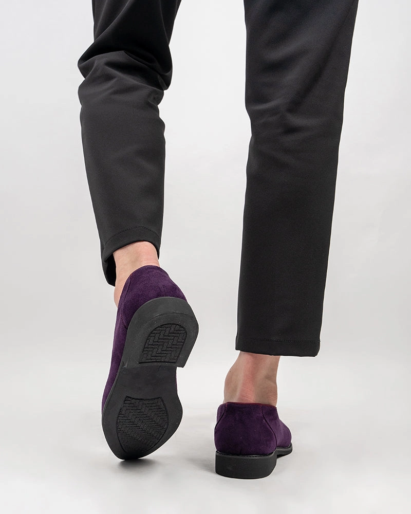 Men's Suede Tassels Slip-on Vintage Penny Casual Moccasin Loafers Woven Leather Loafers