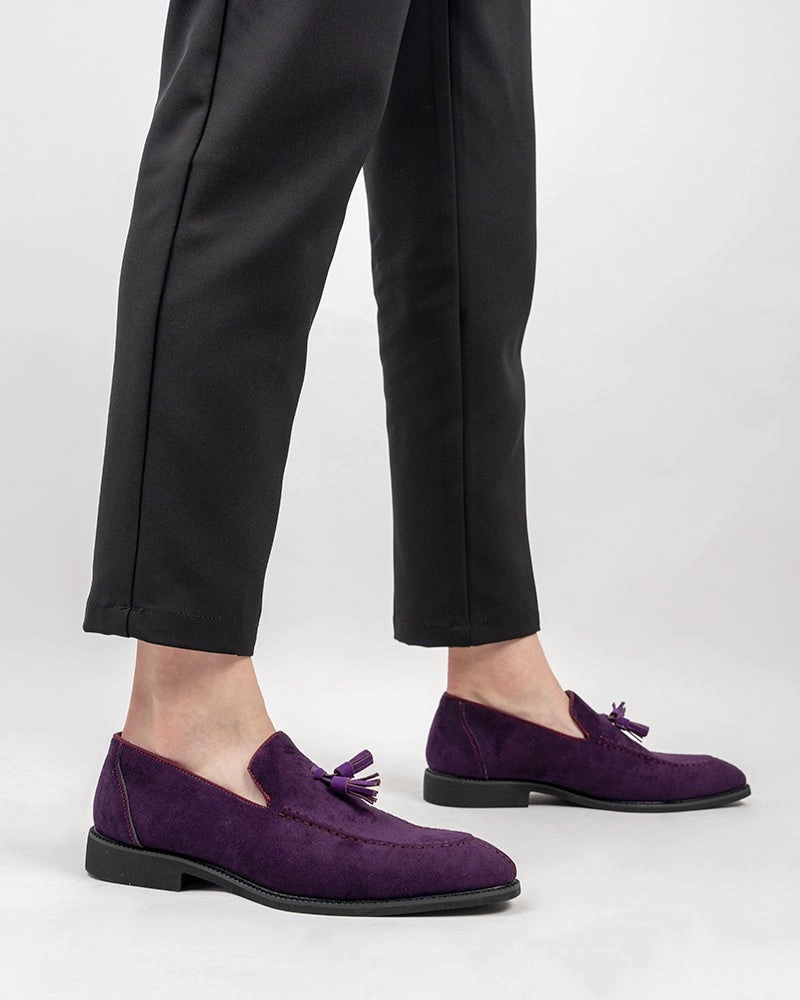 Natazzi Loafers Men's Suede Tassels Slip-on Vintage Penny Casual Moccasin Loafers