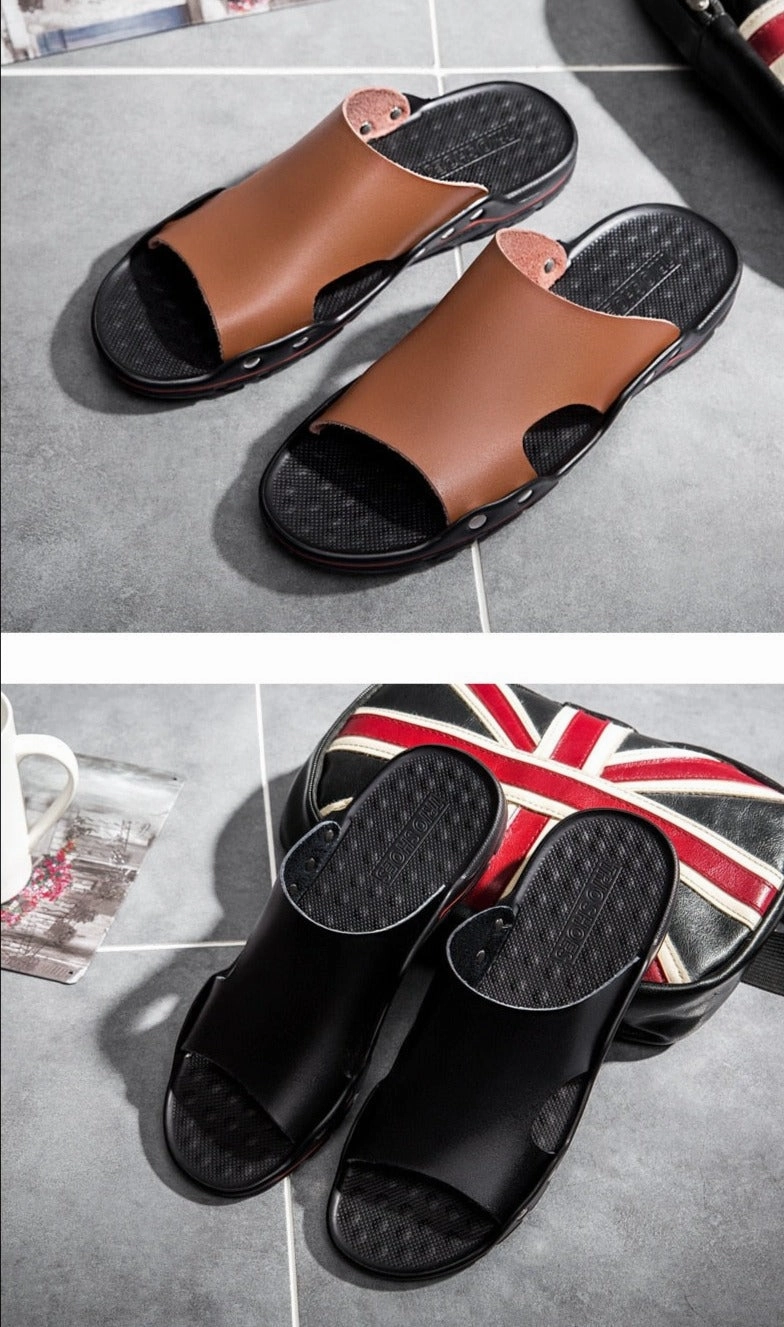 My Slippers Promo Code Men's Summer Faux Leather Beach Slipper Sandals