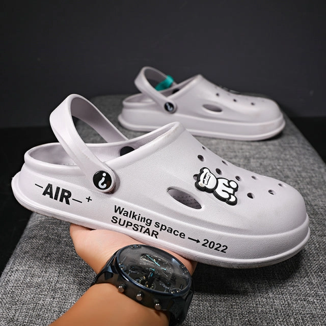 Men Slippers Clogs Quick Dry Casual Garden Shoes Bow Slippers