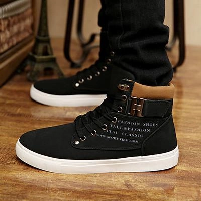 Mens Casual Daily High Top Ankle Faux Leather Boots Glitter High Top Sneakers