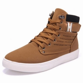 Mens Casual Daily High Top Ankle Faux Leather Boots Sneakers Workout