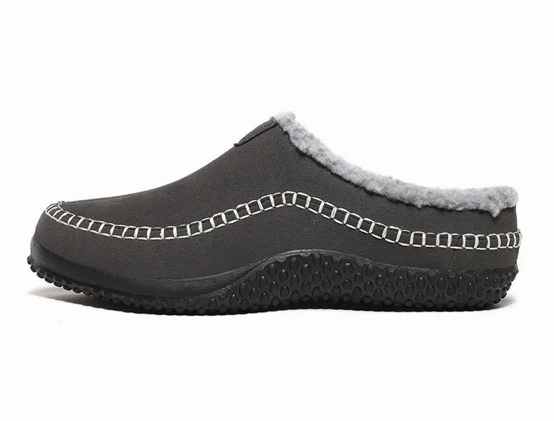 Met fleece gevoerde pantoffels voor binnen Flat Mule Slides