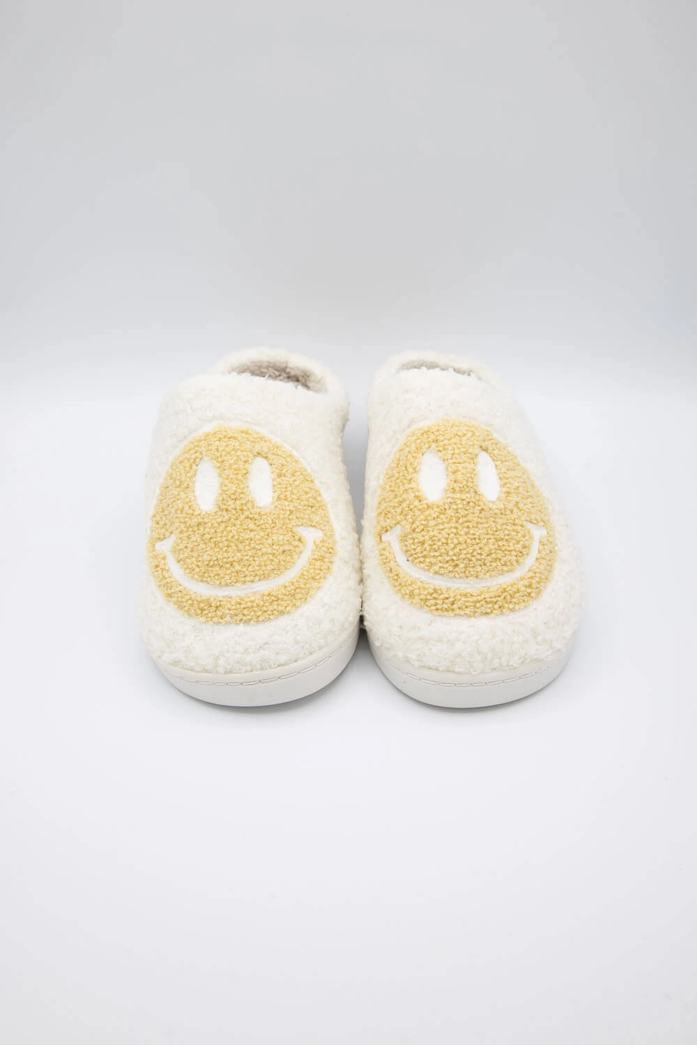 King Size Sliders MIA Smiley Face Slippers for Women in Oatmeal/White | GS1412401-OATMEAL