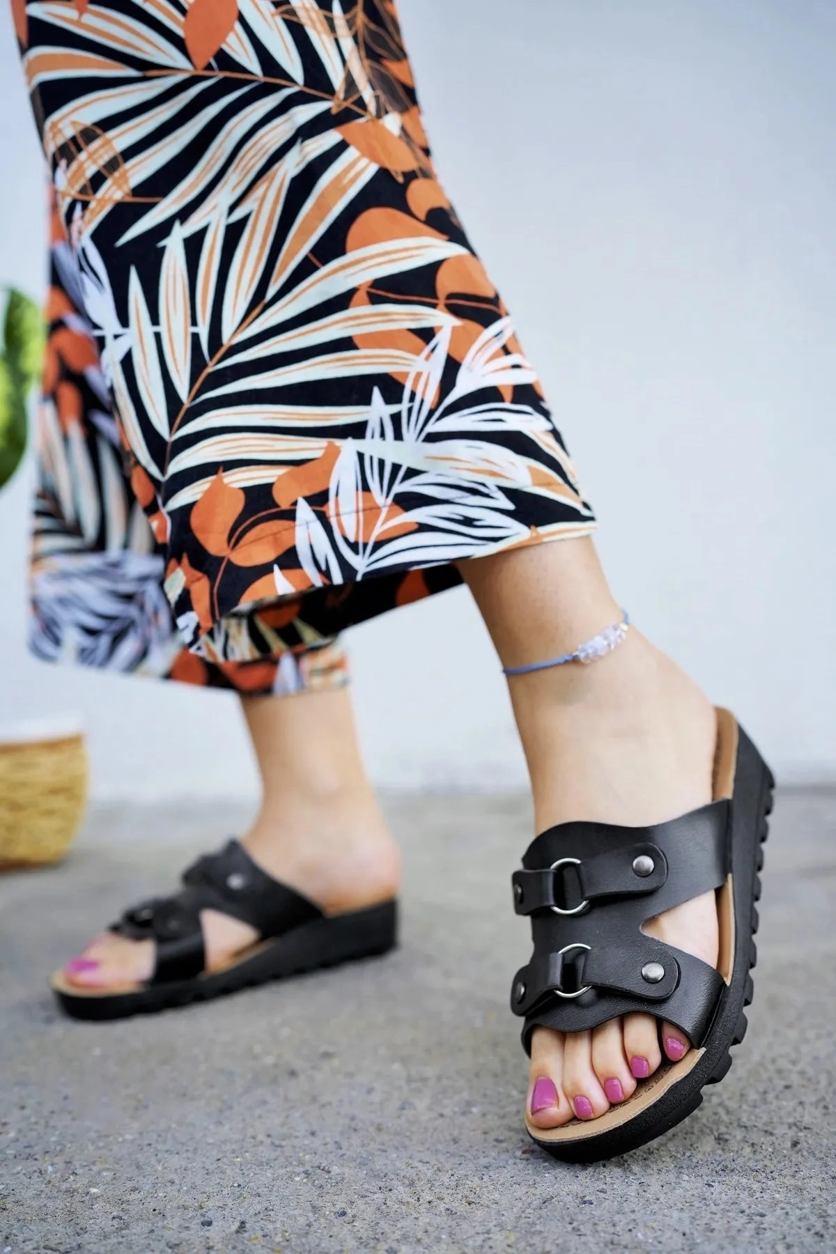 Modafrsat  Women's Stylish Casual Black Slippers Slippers Leopard