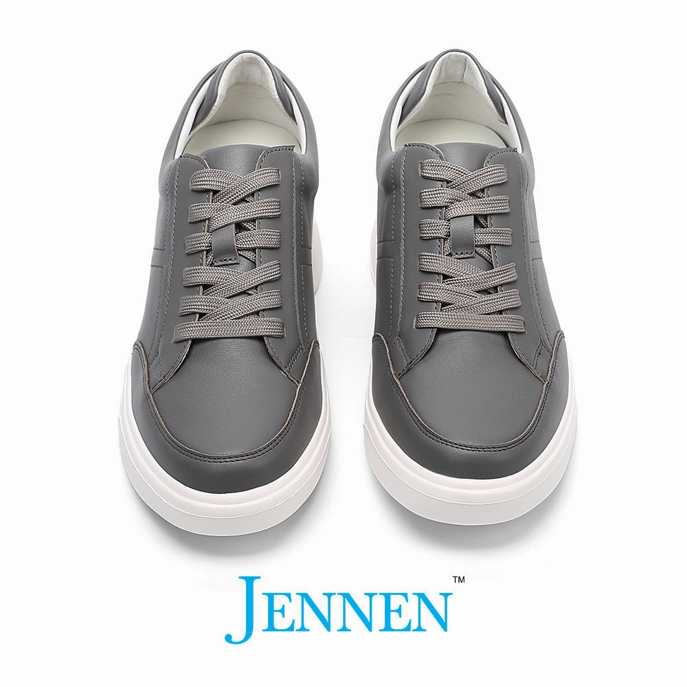 Mr. Federer 7cm | 2.8 inches Dark Grey Height Increasing Casual Shoes Tan Shoes Sneakers