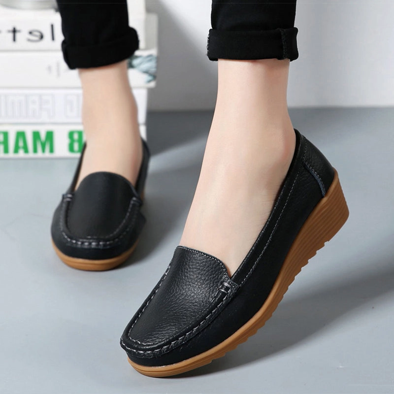 Nanccy Women Flats Spring Summer Genuine Leather Casual Loafers Geneva Loafers