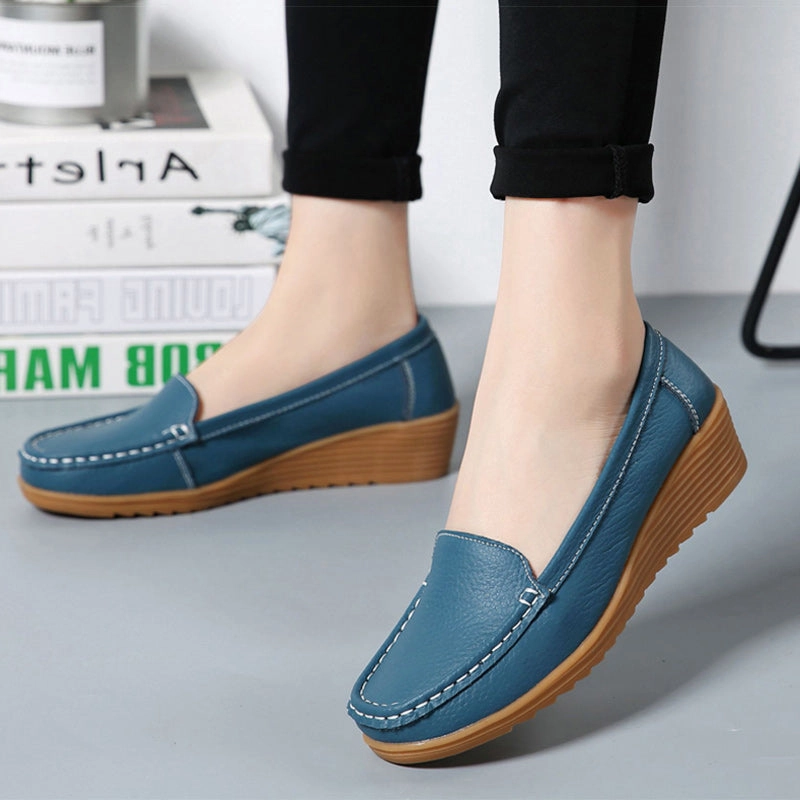 Nanccy Women Flats Spring Summer Genuine Leather Casual Loafers Penny Loafers Suede
