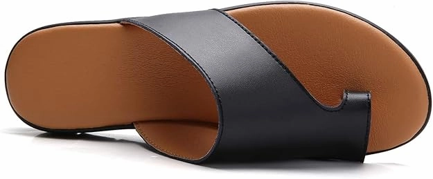 NEW Acrossage Women Comfort Platform Wedge Sandals Open Toe Leather Bunion Slippers Lightweight Flip Flops Shoes for Summer, Black, Sz 8.5 Best Therapeutic Flip Flops