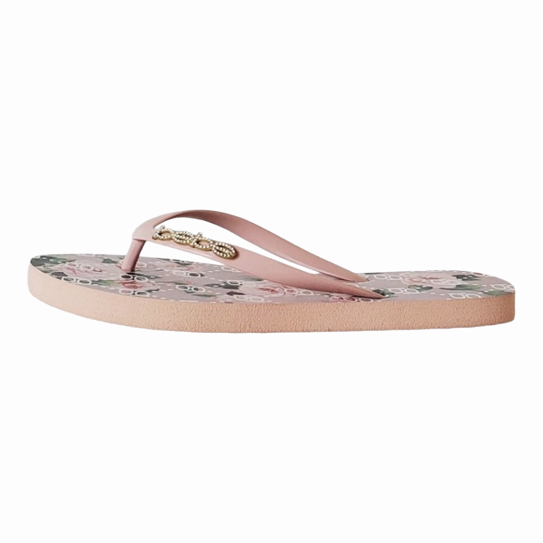 New *BEBE Florissa Nude Thong Slip on Flip Flops Sandals (Women Size 7) Rainbow Flip Flops Price
