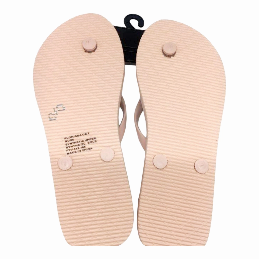 Uptempo Flip Flops New *BEBE Florissa Nude Thong Slip on Flip Flops Sandals (Women Size 7)