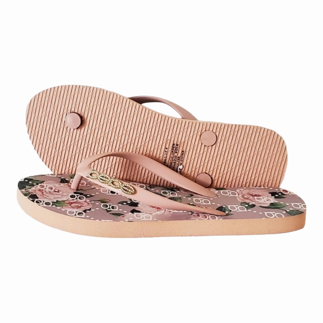 New *BEBE Florissa Nude Thong Slip on Flip Flops Sandals (Women Size 7) Best Value Flip Flops