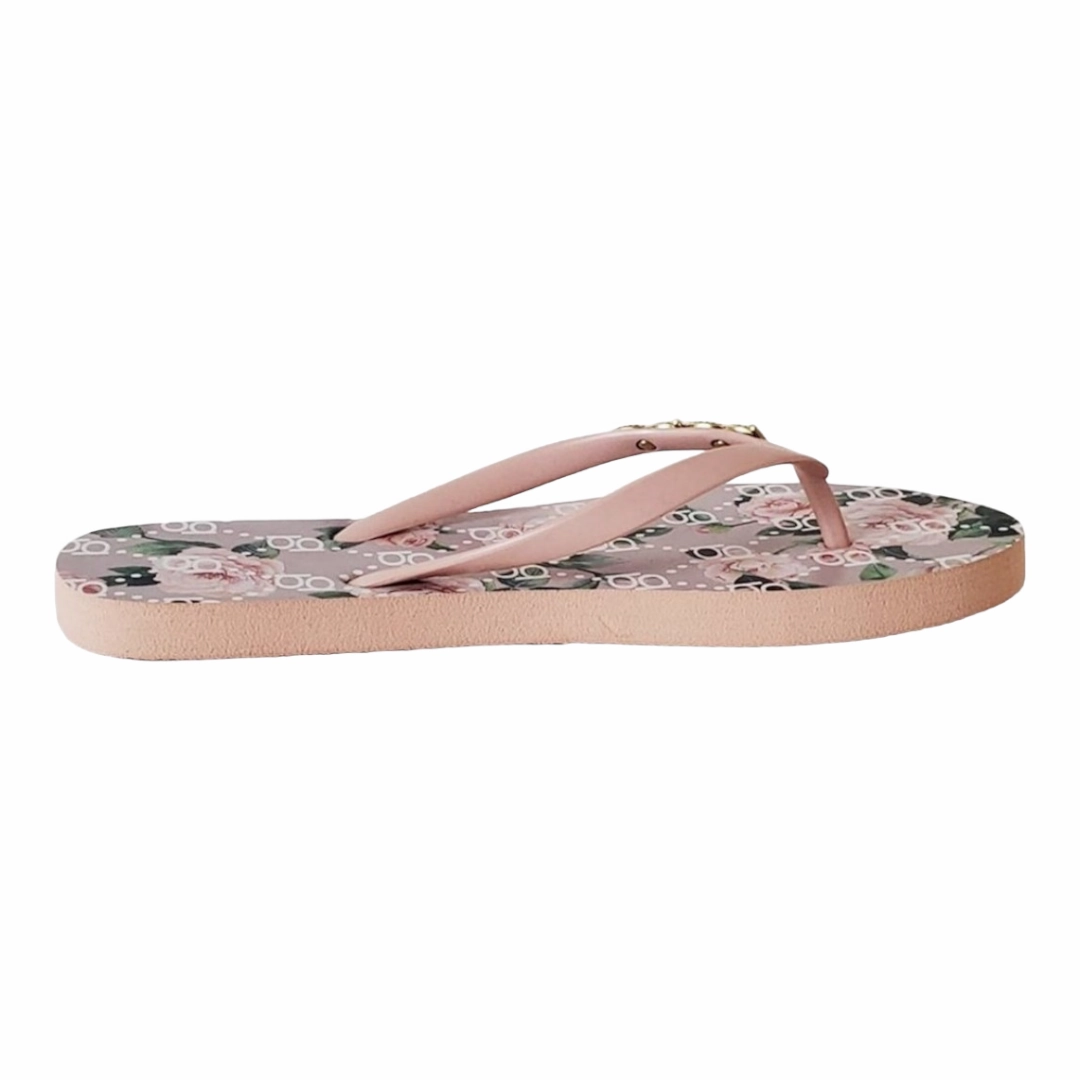 Best Everyday Flip Flops New *BEBE Florissa Nude Thong Slip on Flip Flops Sandals (Women Size 7)