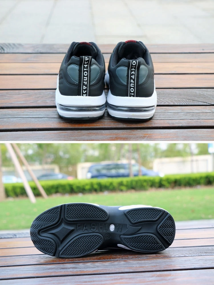 Breathable Casual Shoe New Men's Casual Shoes Shock Absorption Cushion Shoes Campus Wind Non-Slip Shoes Leather Stitching Men's Casual Shoes