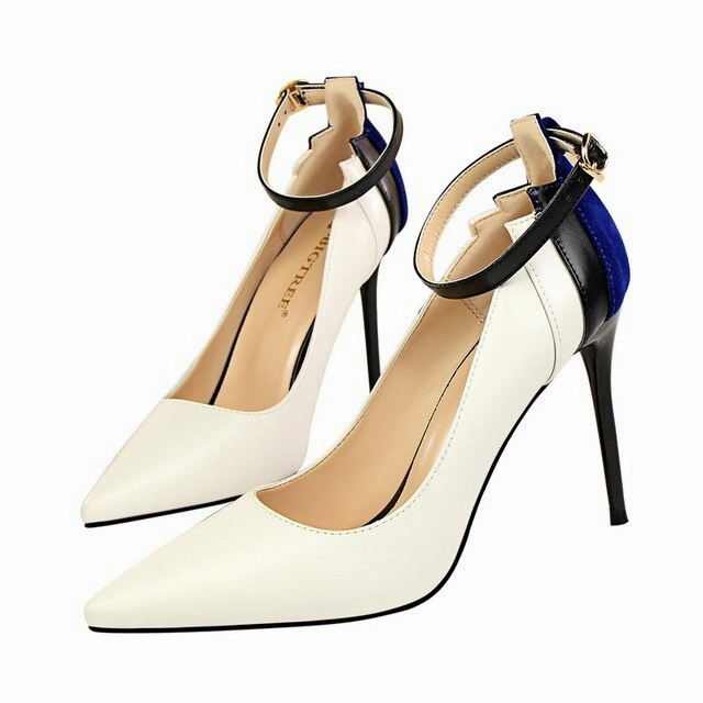 New Multicolor Women Pumps Sexy Ankle Strap Pointed Superstar Casual Shoes