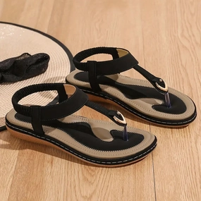 New TKFDC Summer Women Sandals Bohemia Casual Shoes Flip Flops Soft Flats, non slip bottoms, Black Sz 7.5 Alice And Olivia Flip Flops