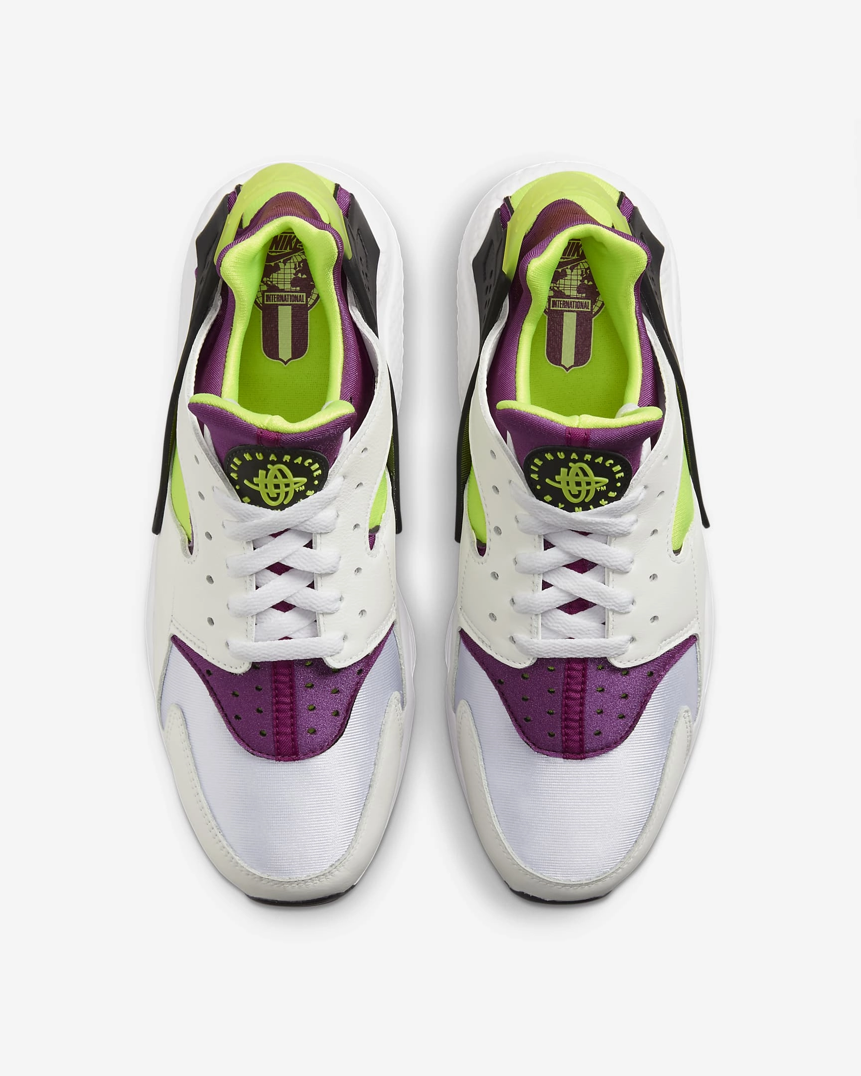 Asics Gel Kayano 21 Running Shoe Nike Air Huarache White/Neon Yellow-Magenta