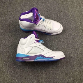 Asic Walking Shoes Nike Air Jordan 5 White Blue Purple Men Shoes Sale