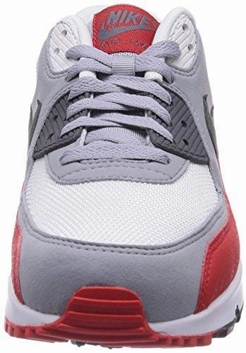 Nike Air Max 90 Essential, Men's Low-Top Trainers, Multicolor (Wolf Grey/Dark Grey/Challenge Red), 9.5 UK (44 1/2 EU) Asics Volleyball Shoes Uk