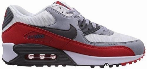 Nike Air Max 90 Essential, Men's Low-Top Trainers, Multicolor (Wolf Grey/Dark Grey/Challenge Red), 9.5 UK (44 1/2 EU) Asics New Running Shoes 2020