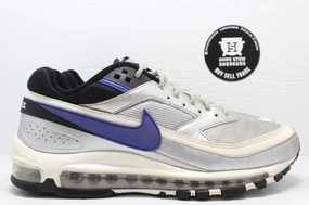 Nike Air Max 97/BW Metallic Silver Persian Violet Size 7.5 No Insoles Supination Asics Shoes