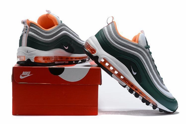 Nike Air Max 97 Green Grey Orange Shoes Sale Men Size US 7, 8, 8.5, 9, 10, 11 Asics Running Shoes Limited Edition
