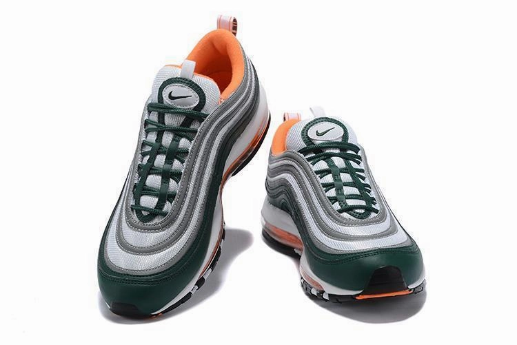 Nike Air Max 97 Green Grey Orange Shoes Sale Men Size US 7, 8, 8.5, 9, 10, 11 Asics Pronation Control Shoes