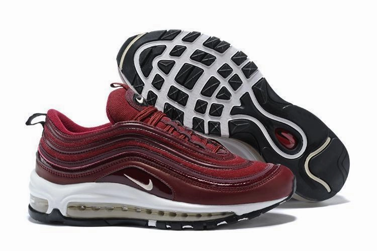 Best Asics Shoes For Squash Nike Air Max 97 Wine Red White Shoes Sale Men Size US 7, 8, 8.5, 9, 10, 11
