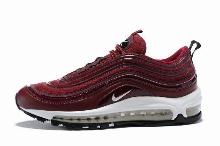 Nike Air Max 97 Wine Red White Shoes Sale Men Size US 7, 8, 8.5, 9, 10, 11 Asics Distance Running Shoes