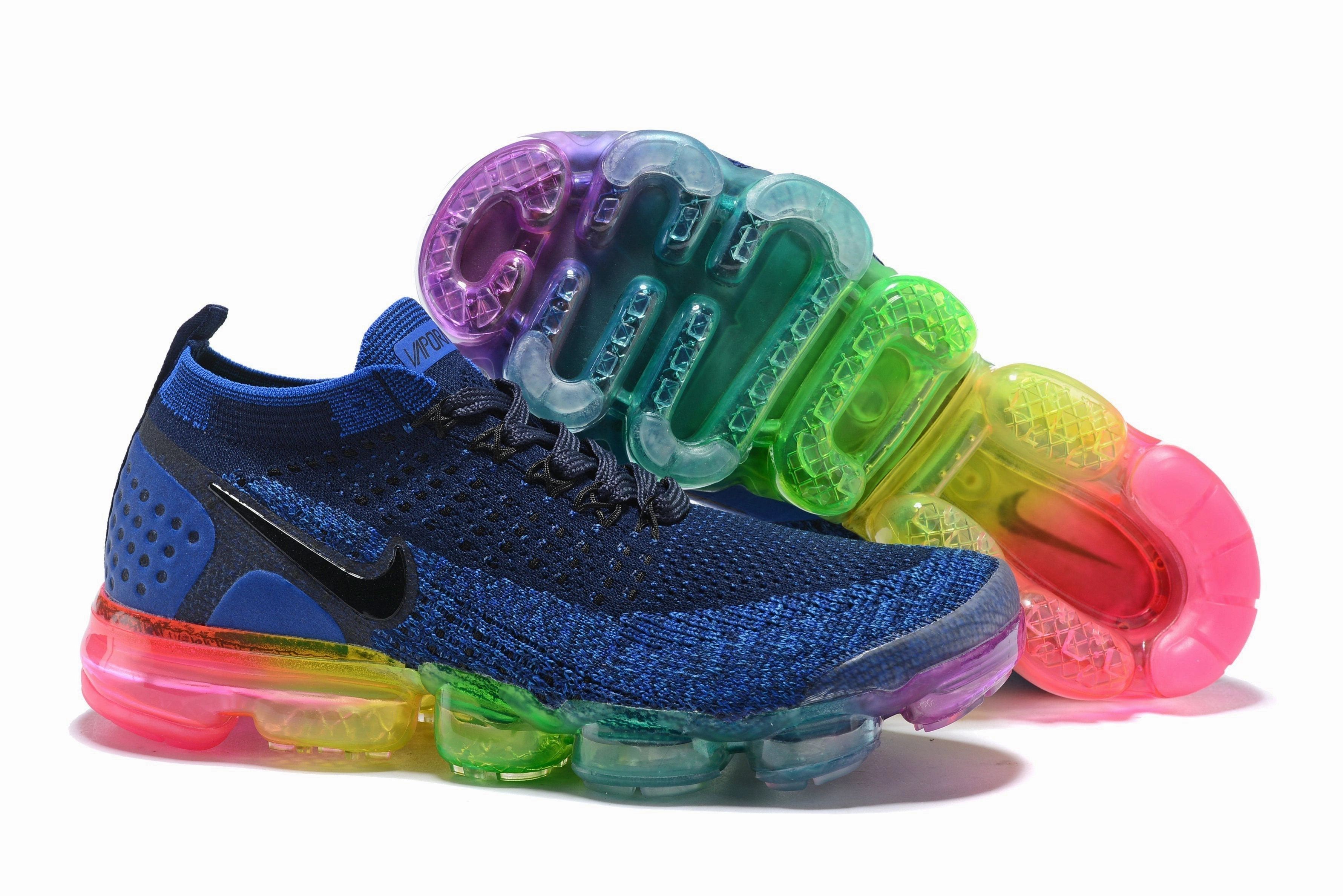 Nike Air Vapormax Flyknit 2 Navy Multicolor Shoes Sneakers Men Sale Size US 7, 8, 8.5, 9, 10, 11 Drive Sneakers