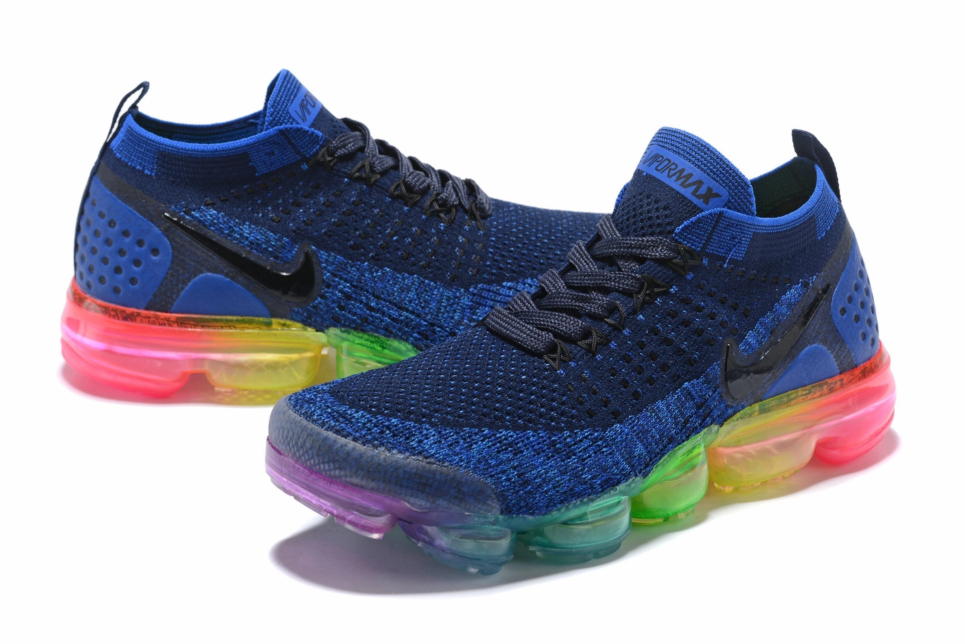 Nike Air Vapormax Flyknit 2 Navy Multicolor Shoes Sneakers Men Sale Size US 7, 8, 8.5, 9, 10, 11 Gym Sneakers